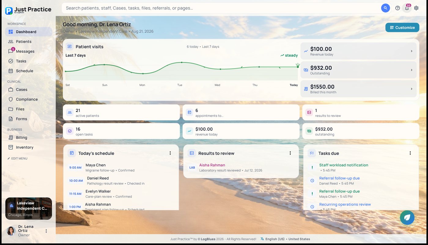 The LogBlues dashboard