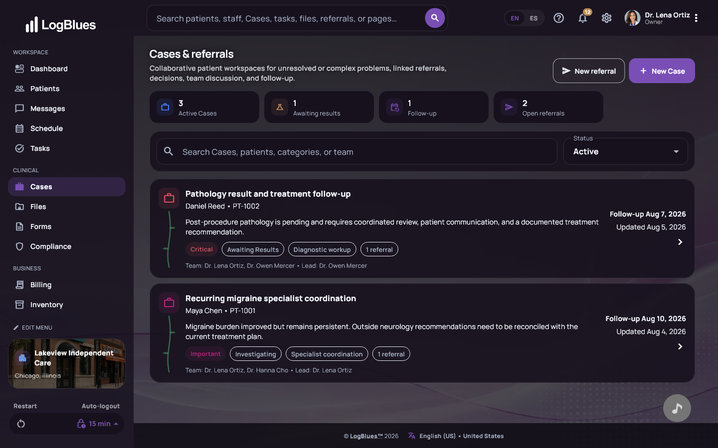 Casos, con el tema Executive Plum