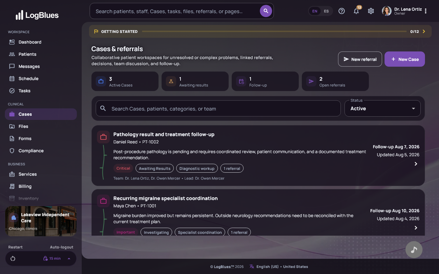 Cases, in the Executive Plum theme