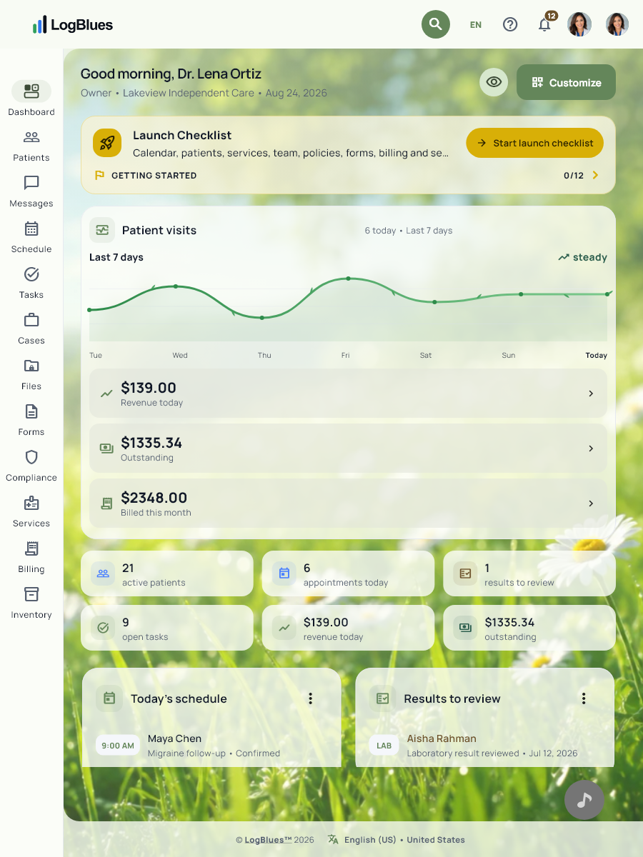 Reports, in the Mellow Grass theme