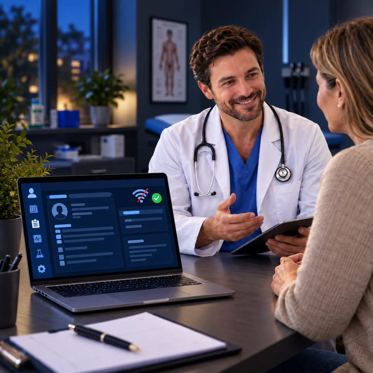 La misma consulta continuando sin conexi&oacute;n, en modo oscuro